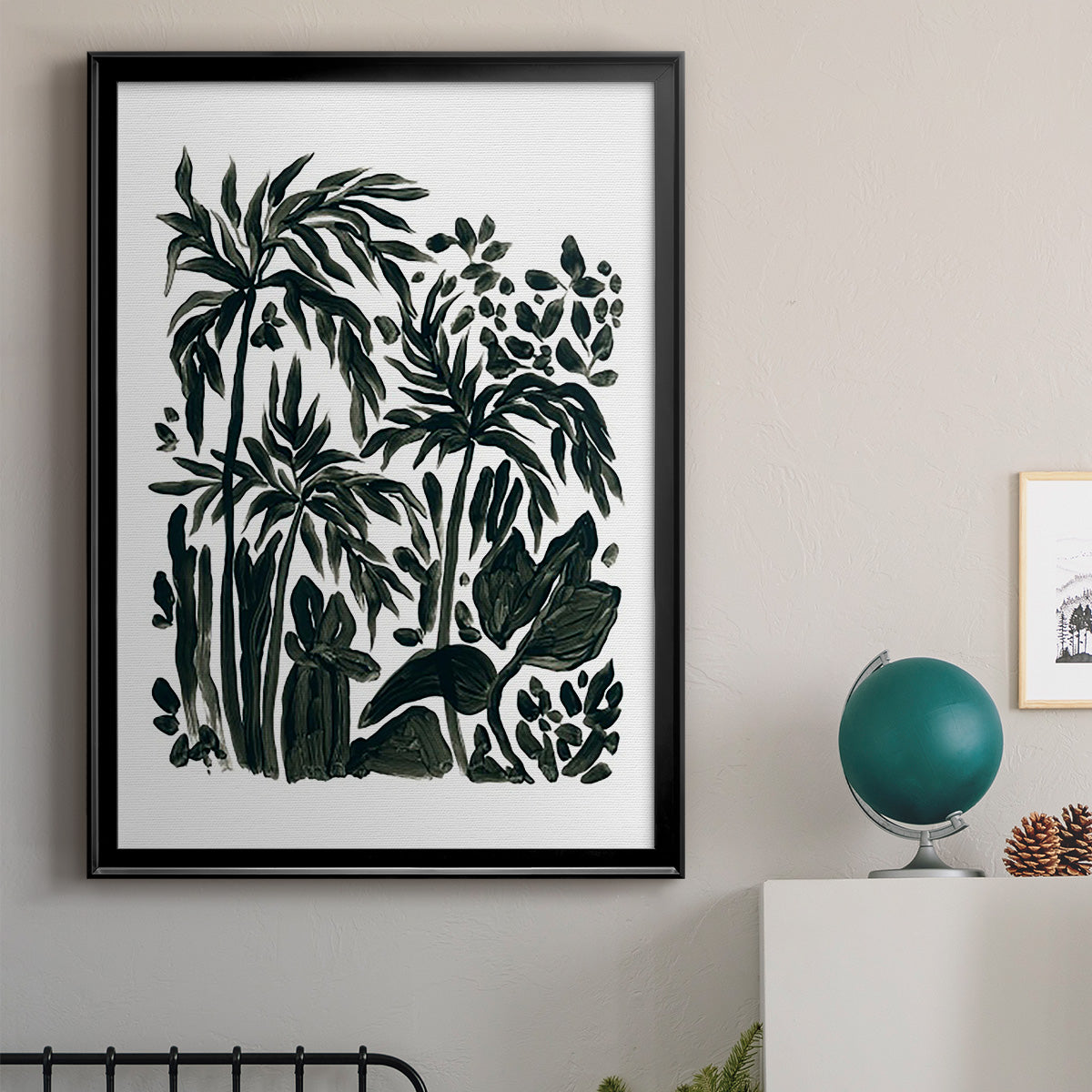 Ink Jungle III - Modern Framed Canvas Print