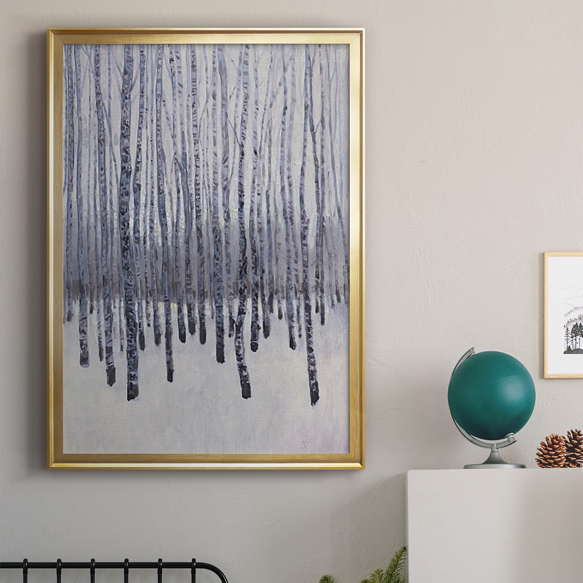 Bare Trees in Winter II - Modern Framed Canvas Print