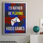 Gamer at Play III - Modern Framed Canvas Print