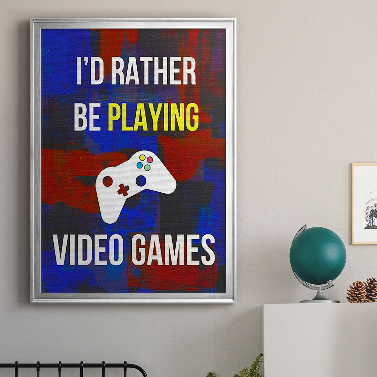 Gamer at Play III - Modern Framed Canvas Print