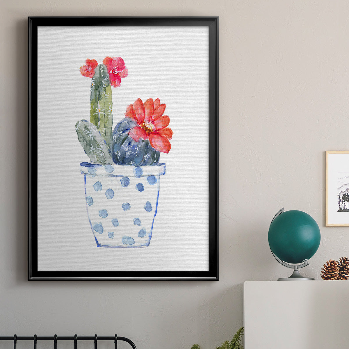 Cactus and Succulent Blooms II - Modern Framed Canvas Print