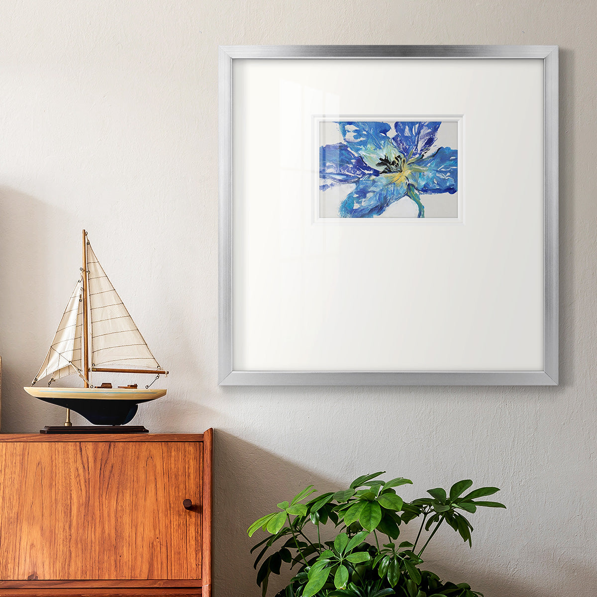 Fleur Bleue II Premium Framed Print Double Matboard