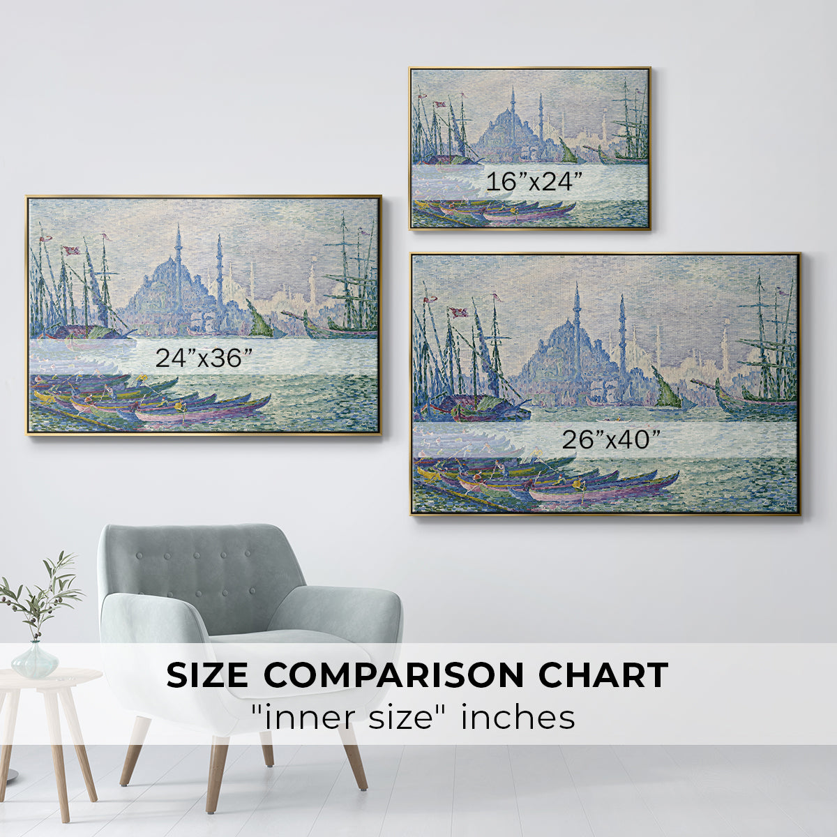 The Golden Horn, Minarets, 1907 - Floater Framed Canvas Print