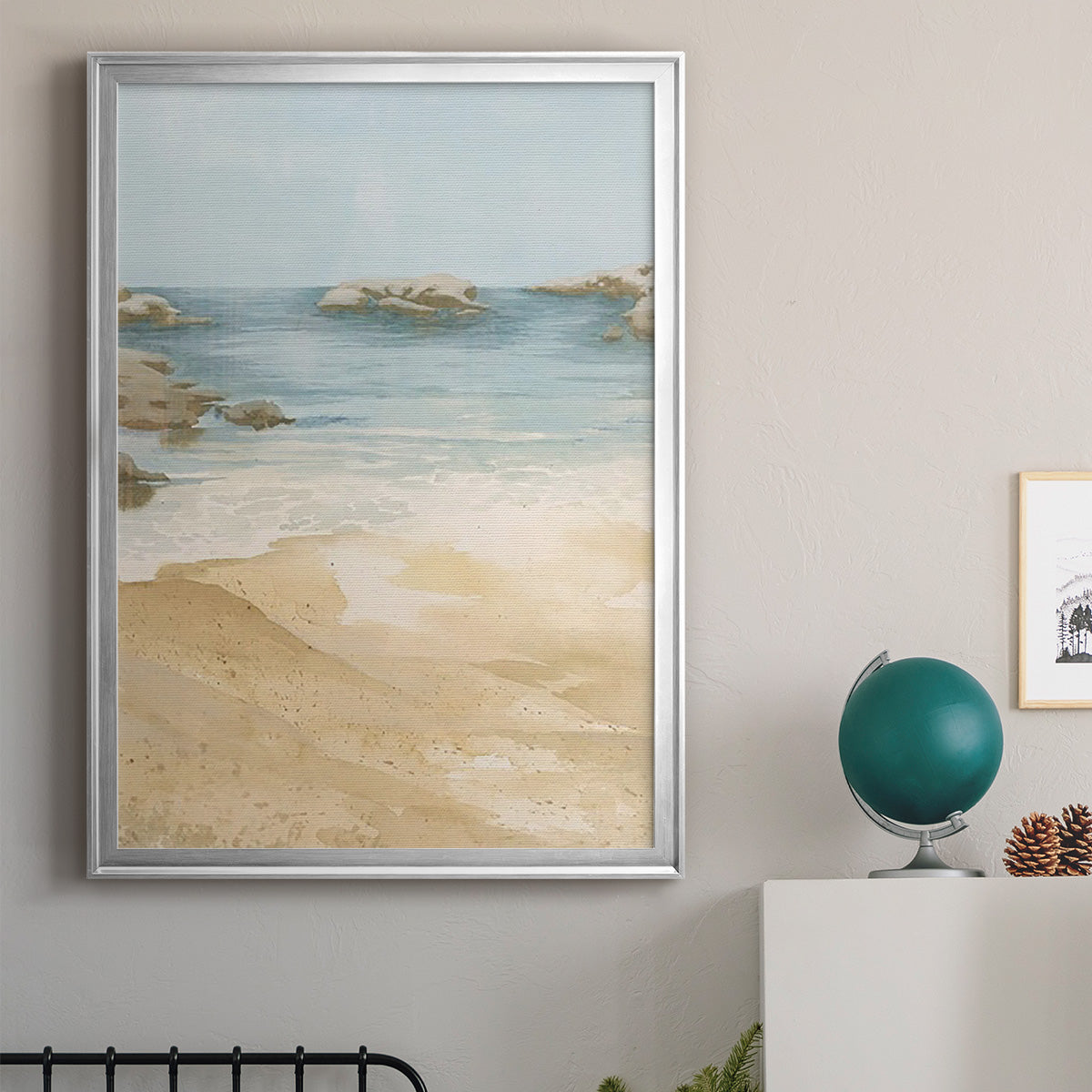Tranquil Beach I - Modern Framed Canvas Print