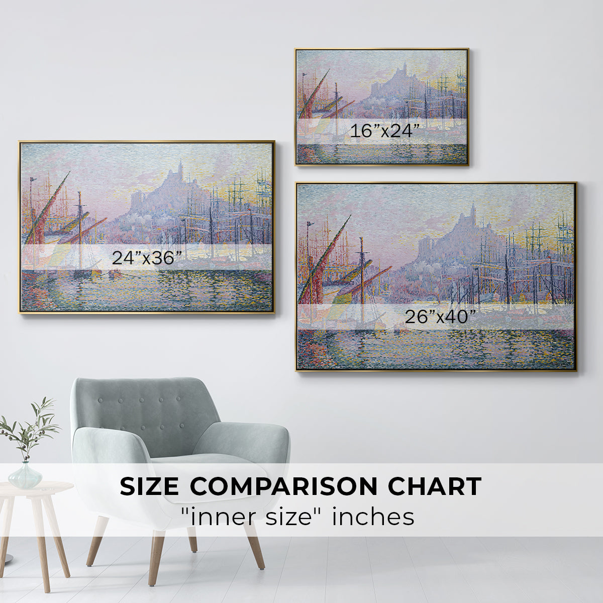 The Port of Marseille, 1905 - Floater Framed Canvas Print