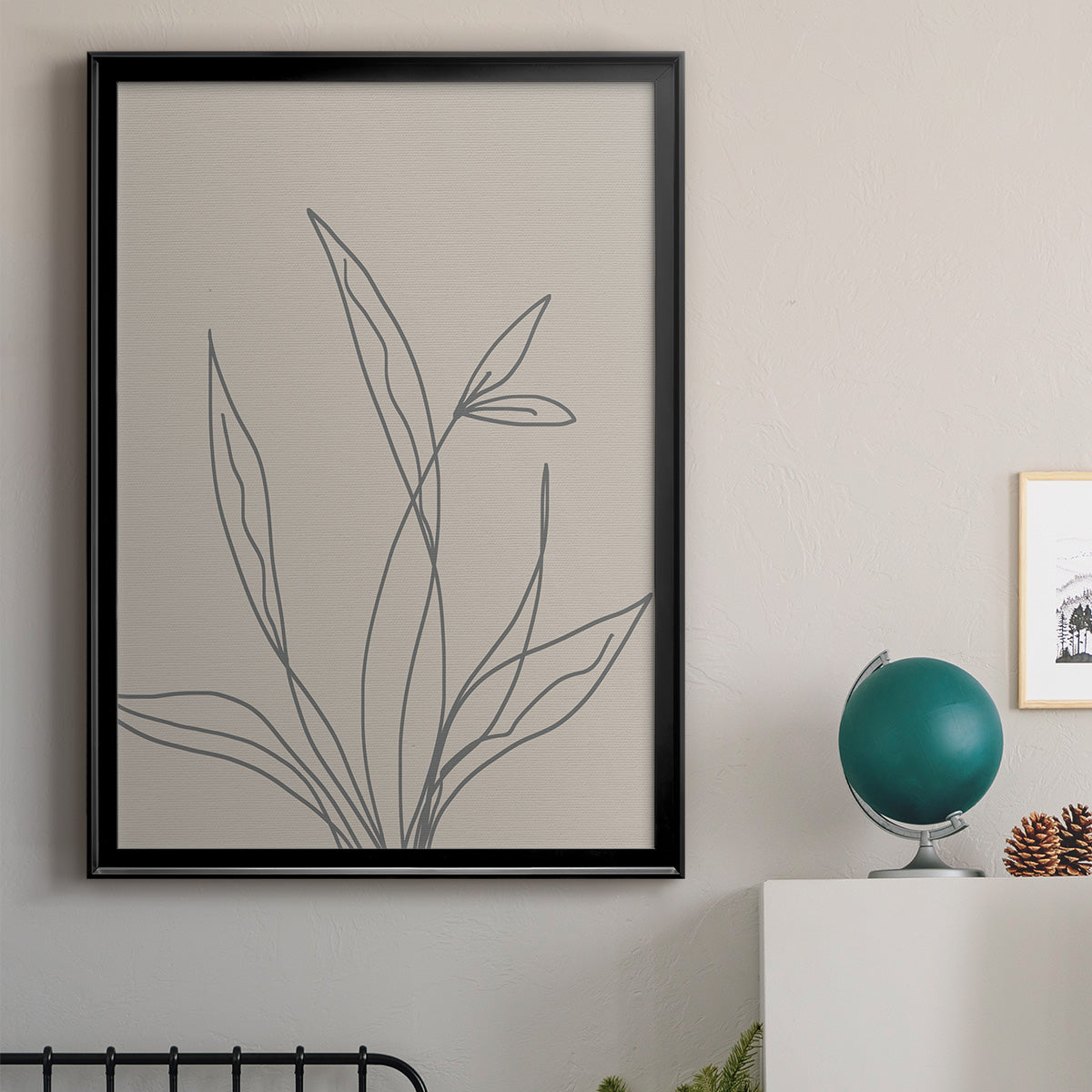 Neutral Lines II - Modern Framed Canvas Print