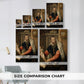 Size comparison chart for canvas art prints, showing multiple size options.