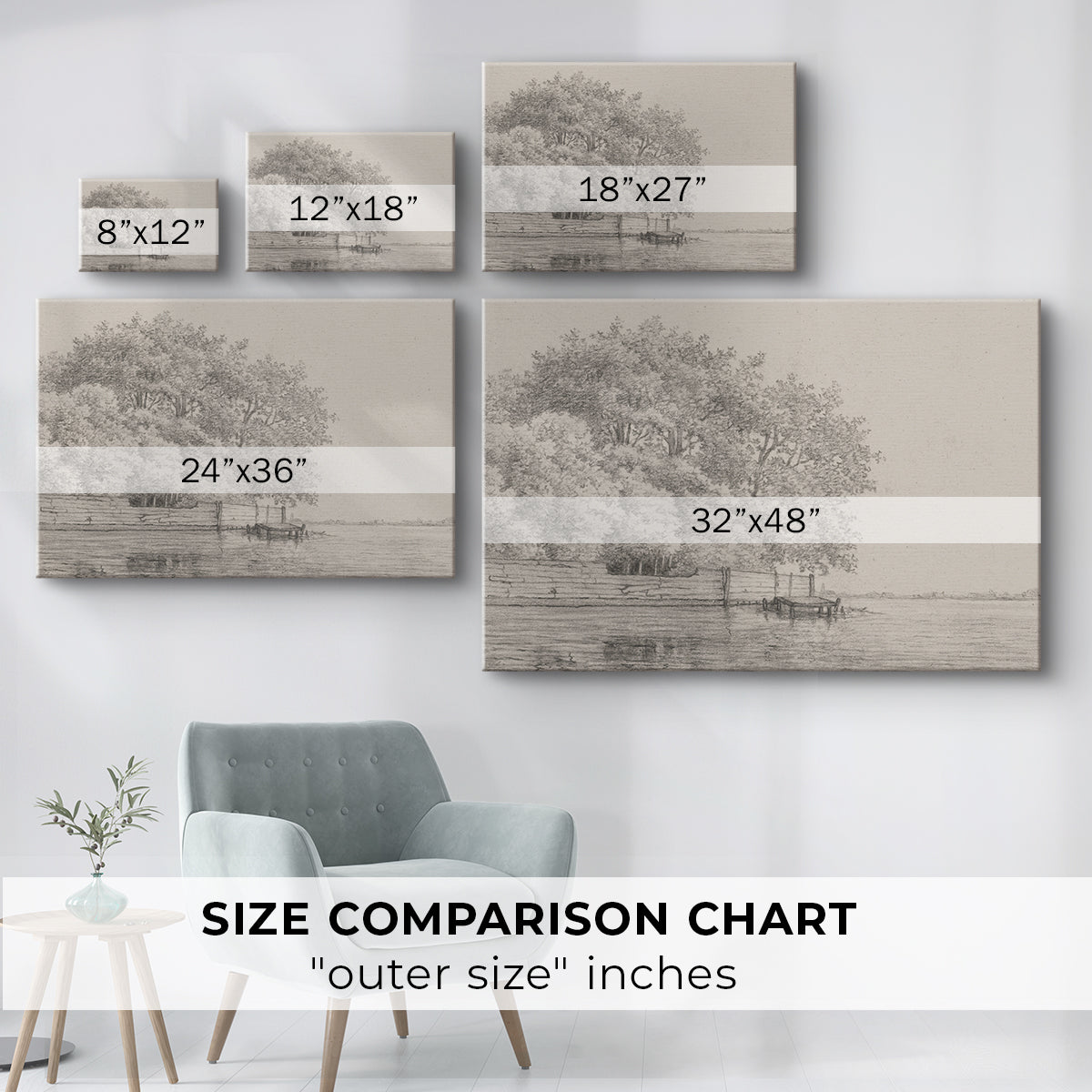 Serene riverside view with trees and a wooden dock in soft daylight setting