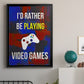 Gamer at Play III - Modern Framed Canvas Print