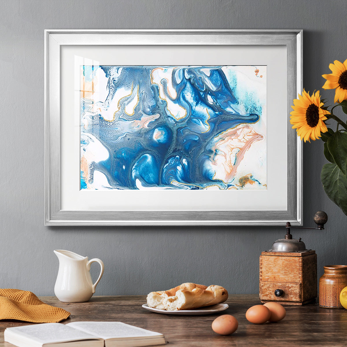 Dancing Blue II Premium Framed Print - Ready to Hang