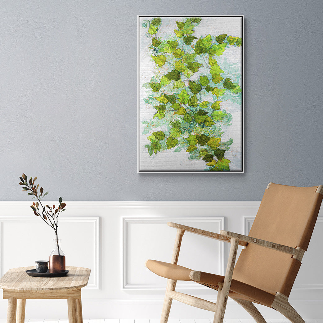 Ivy - Framed Premium Gallery Wrapped Canvas L Frame - Ready to Hang