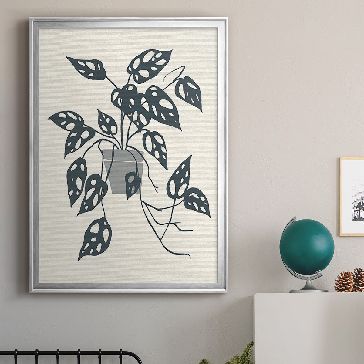Growing Leaves I - Modern Framed Canvas Print