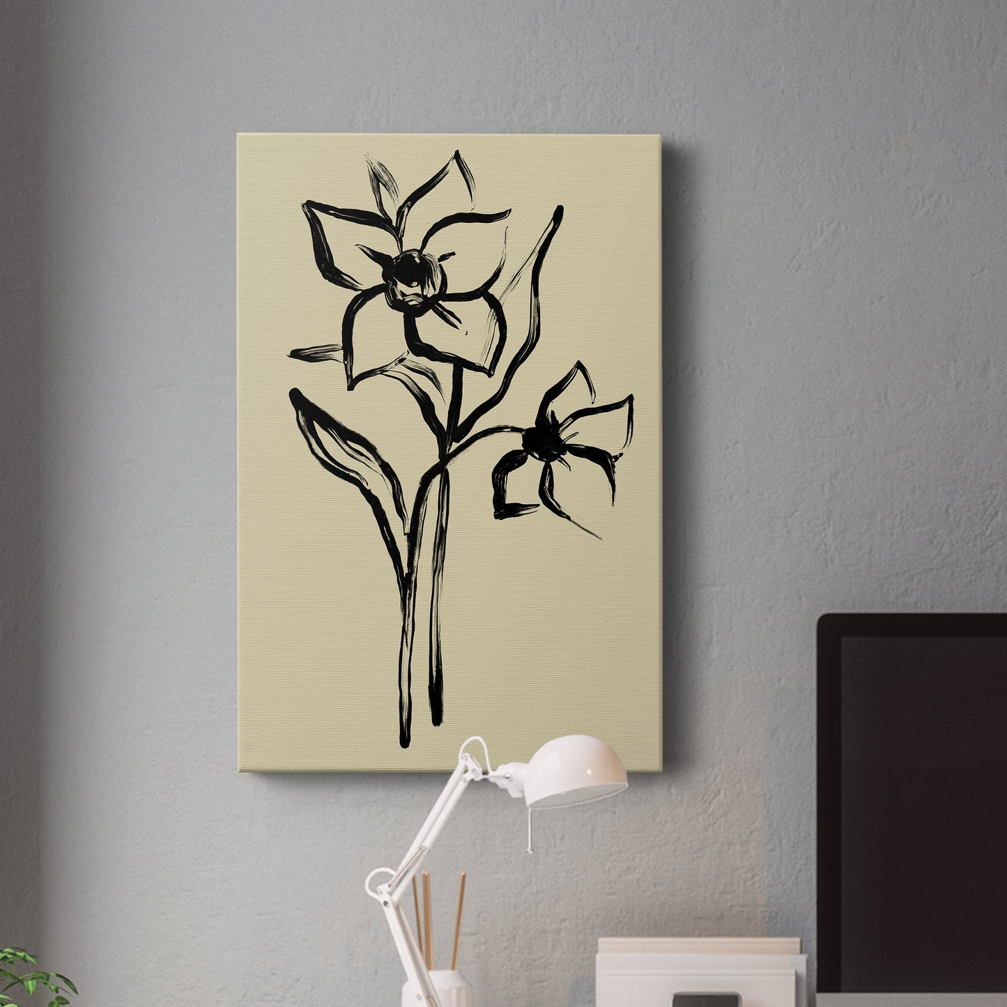 Inkwash Floral II Premium Gallery Wrapped Canvas - Ready to Hang