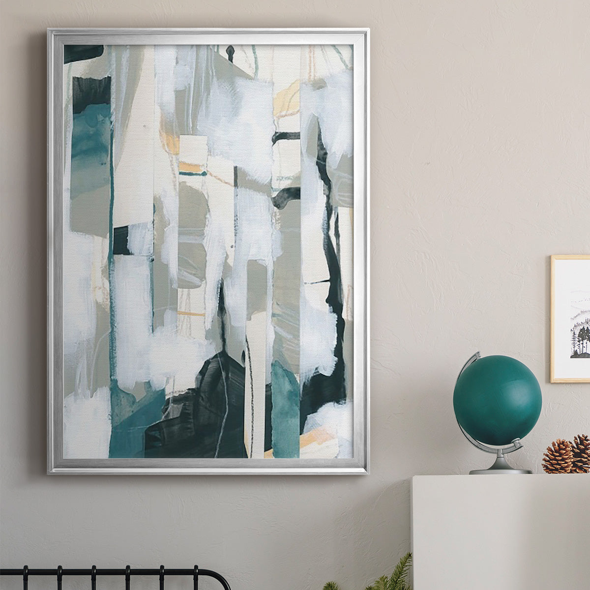 Sea Cavern Strata I - Modern Framed Canvas Print