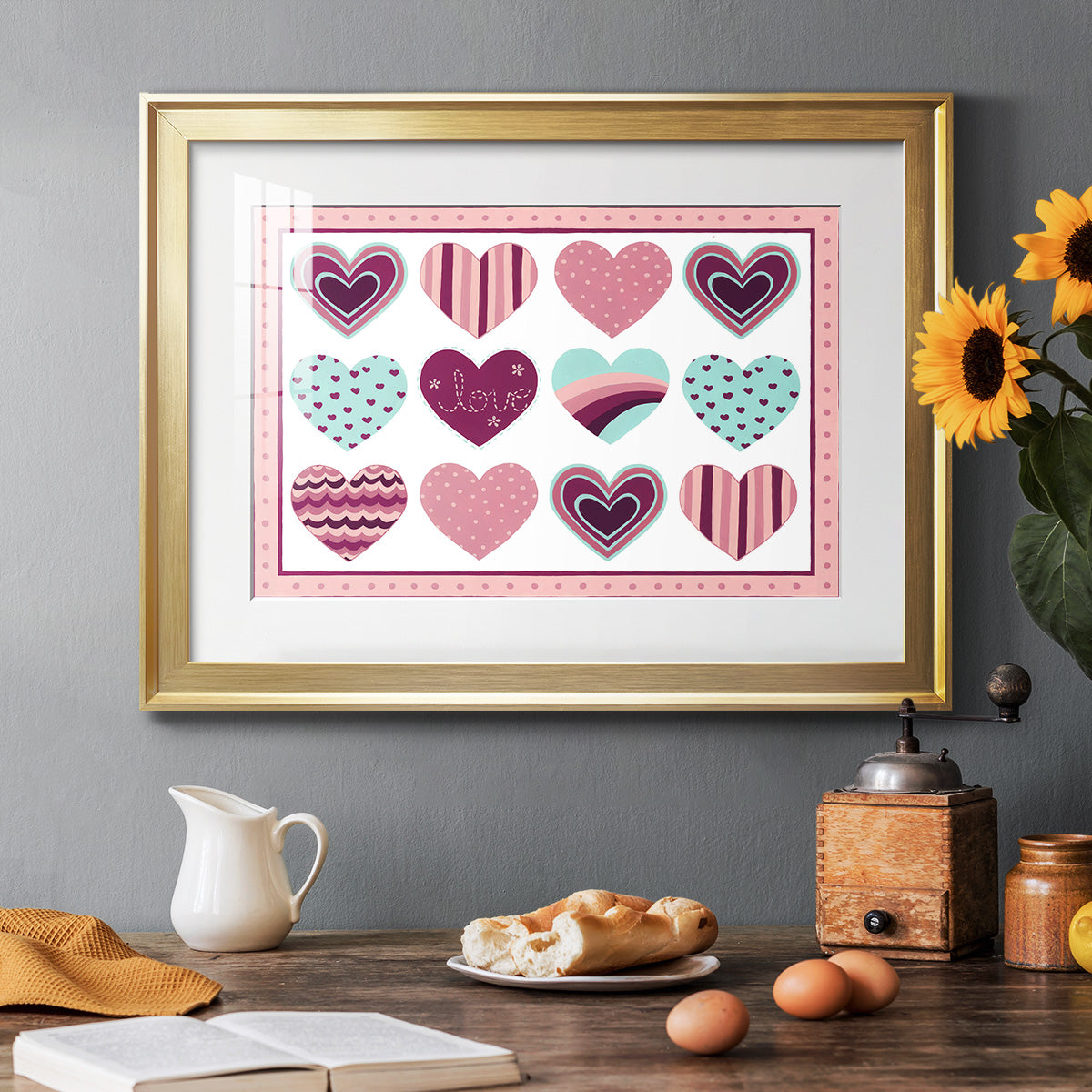 Sweet Valentine Collection A - Modern Framed Art Print