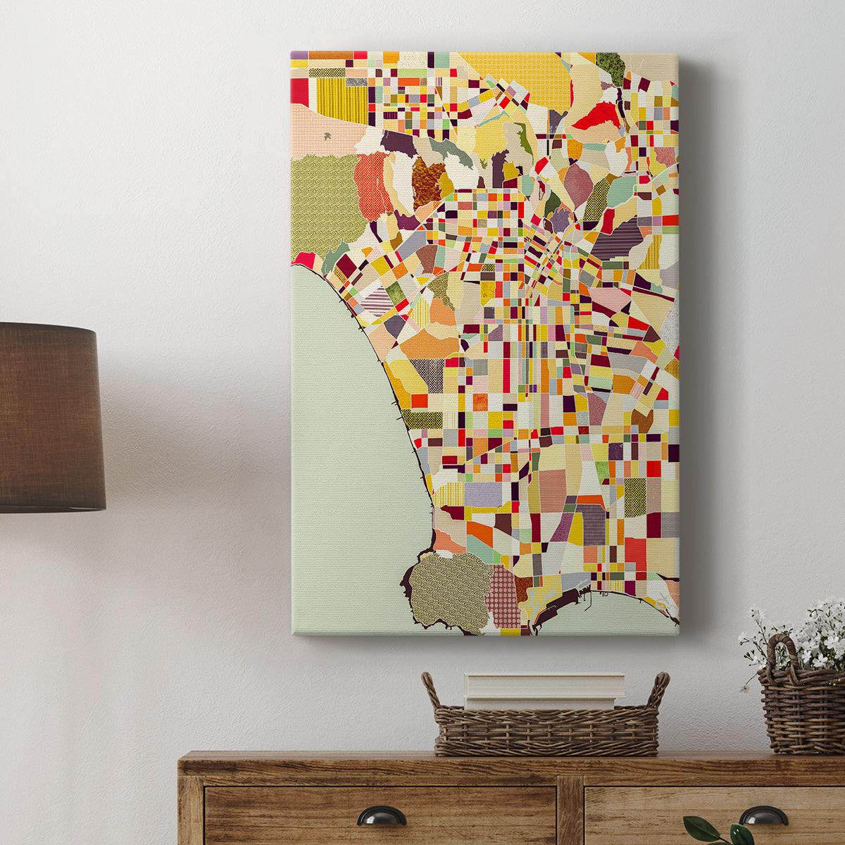 Modern Los Angeles Map Premium Gallery Wrapped Canvas - Ready to Hang