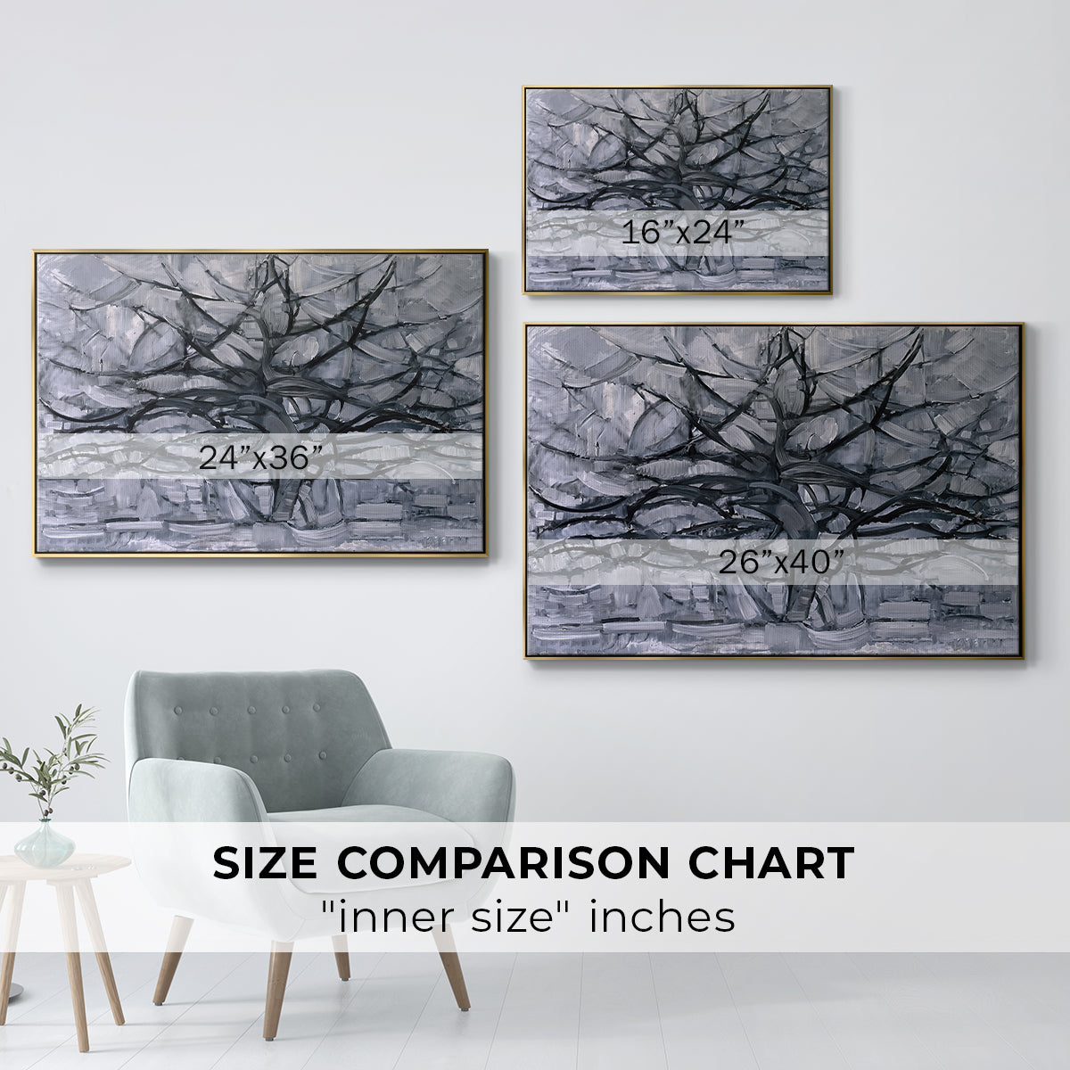 The Gray Tree, 1911 - Floater Framed Canvas Print