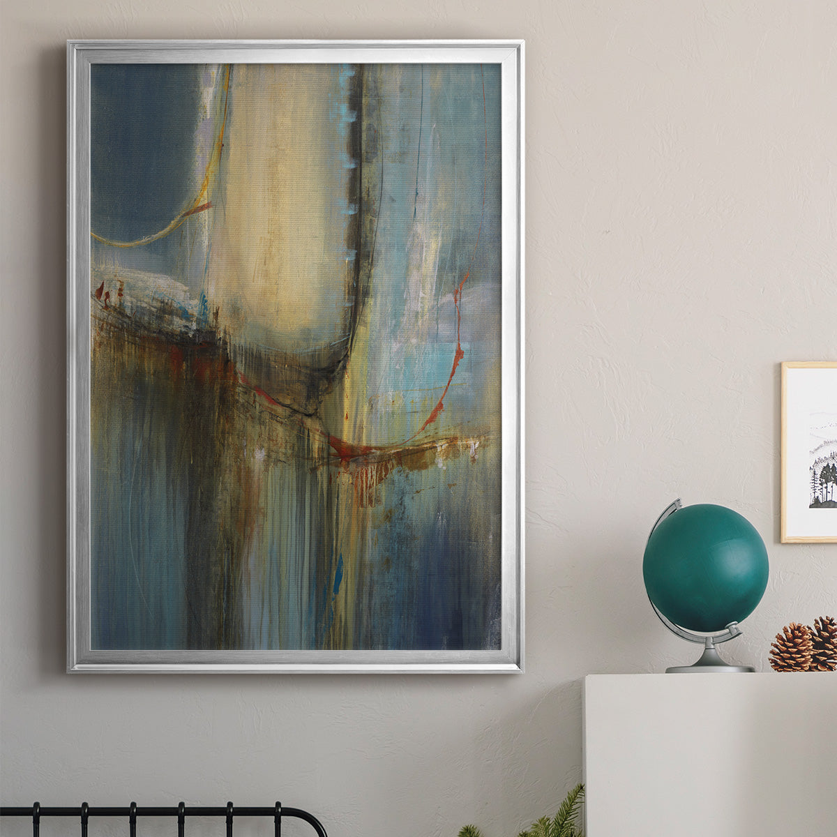 Moon Shadows - Modern Framed Canvas Print