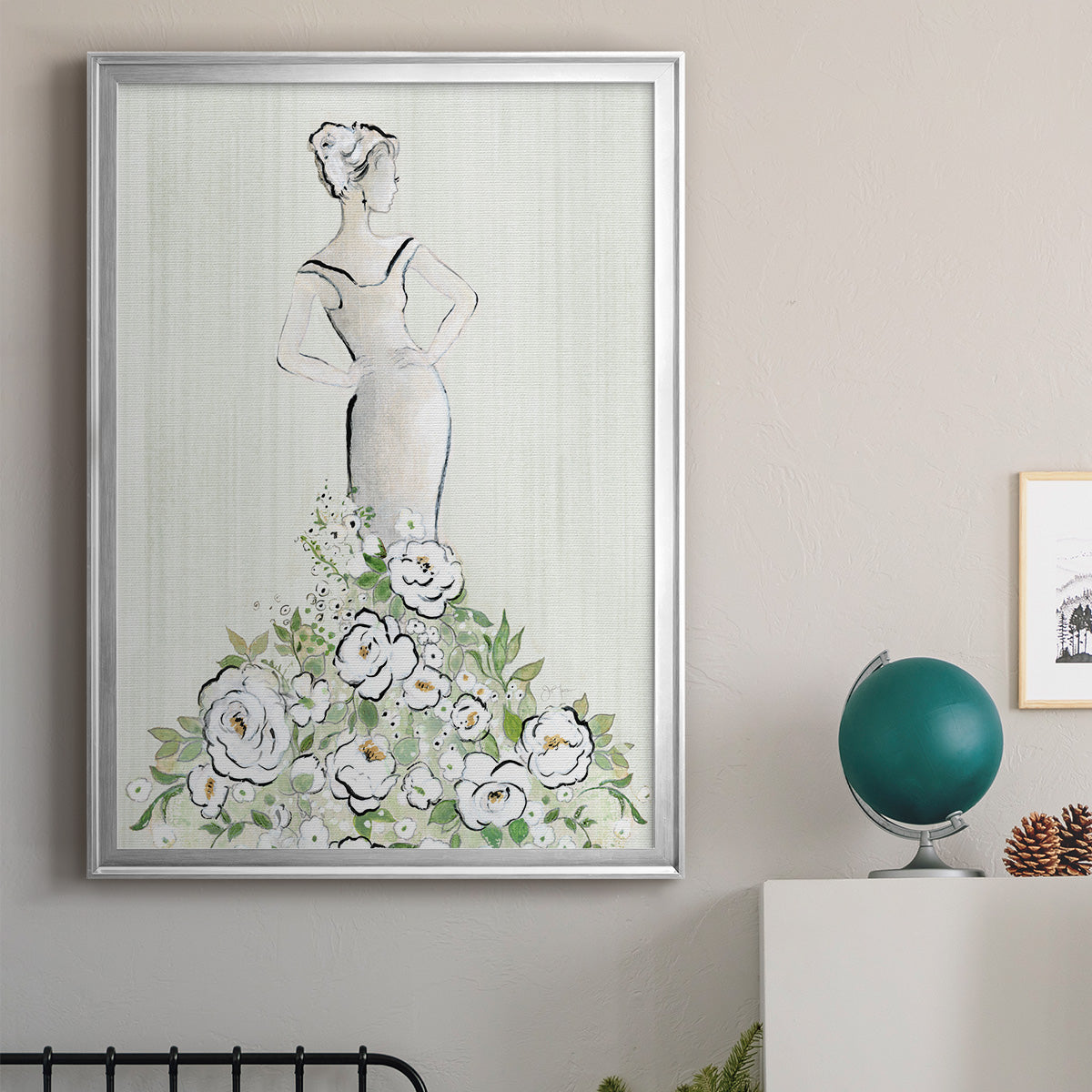 Fashion Floral Figurative - Modern Framed Canvas Print