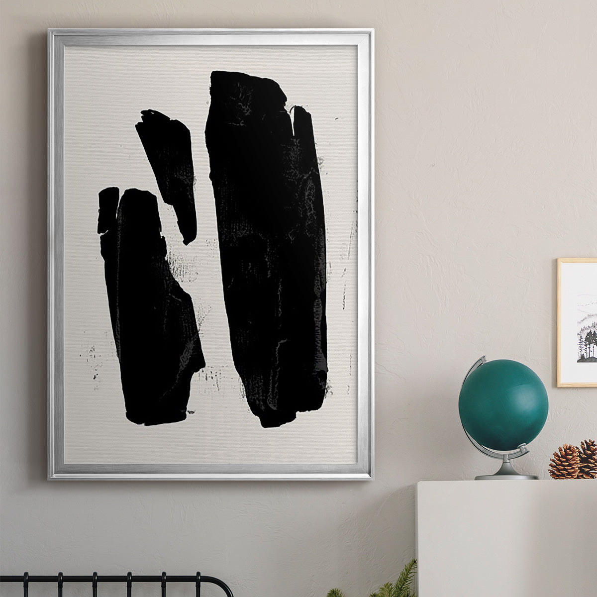 Triple Block Print II - Modern Framed Canvas Print