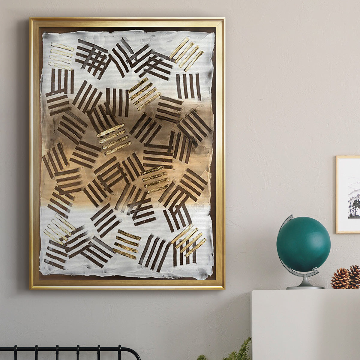 Raffia Palm II - Modern Framed Canvas Print