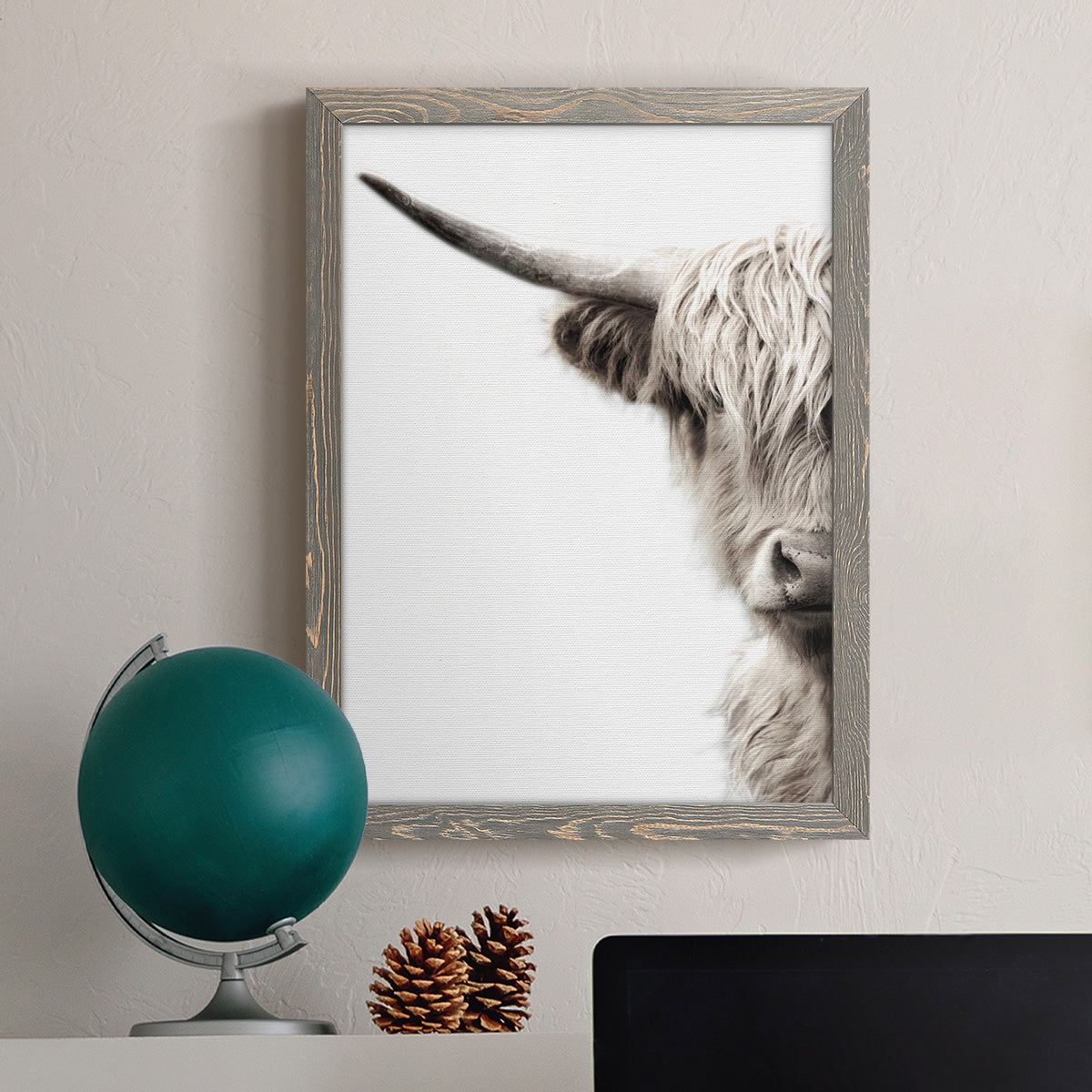 Highland Cattle - Premium Canvas Framed in Barnwood - Ready to Hang