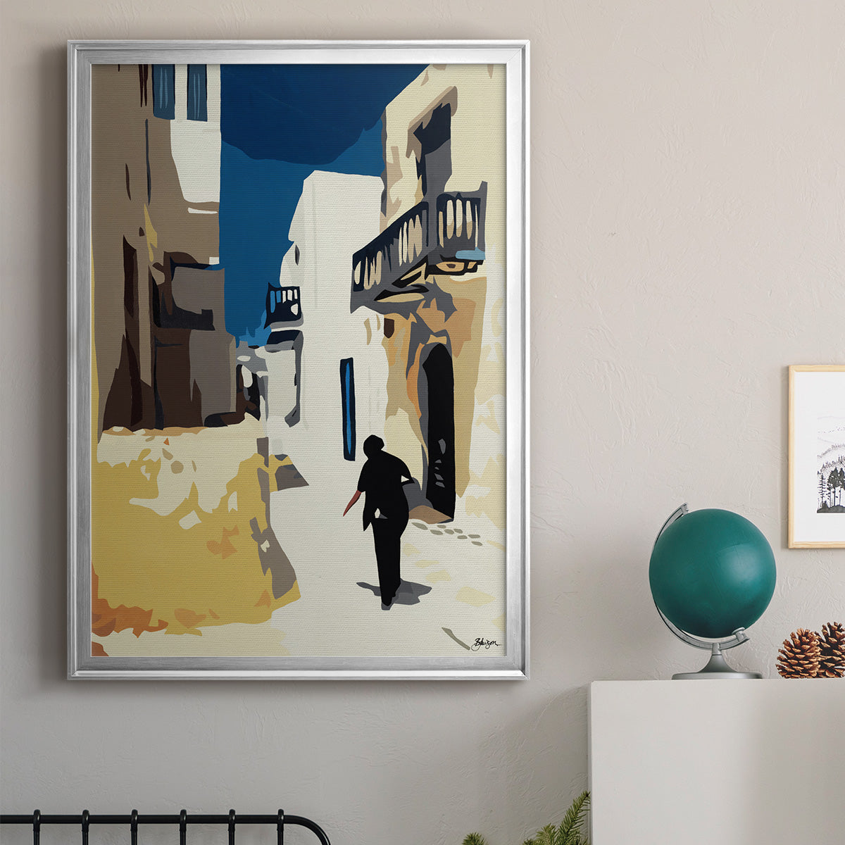 Mykonos 3 - Modern Framed Canvas Print