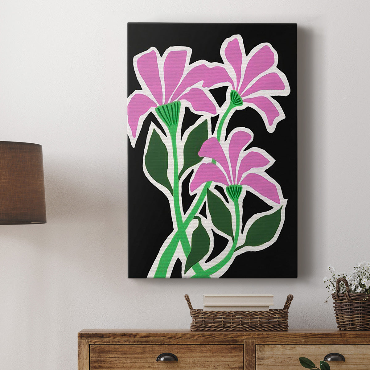 Pop Flowers V Premium Gallery Wrapped Canvas - Ready to Hang