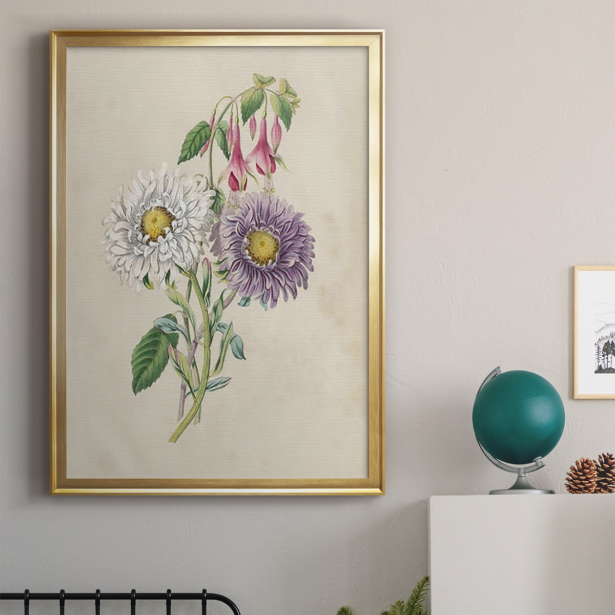 Antique Garden Bouquet III - Modern Framed Canvas Print