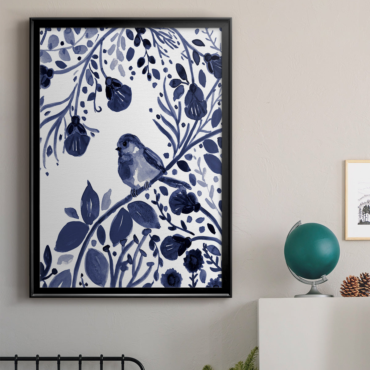 Indigo Song II - Modern Framed Canvas Print