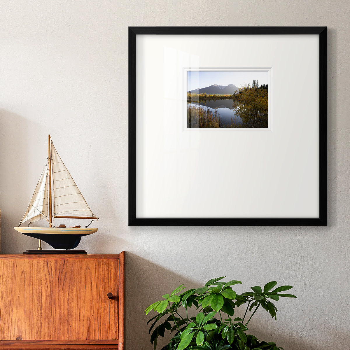 Low Light on Vermillion Premium Framed Print Double Matboard