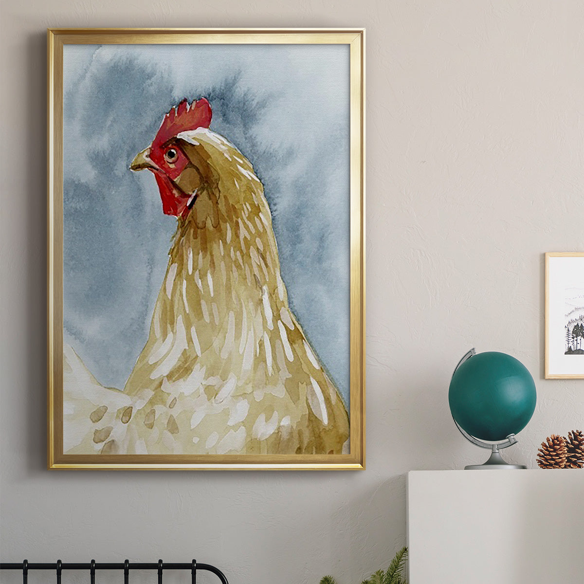 Chicken Portrait I - Modern Framed Canvas Print