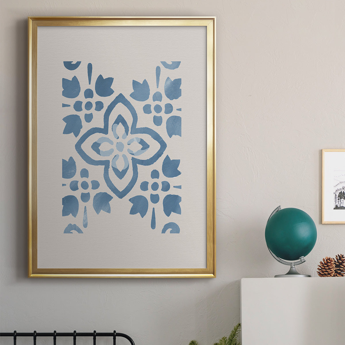 Monochrome Terra Mesa Tile I - Modern Framed Canvas Print