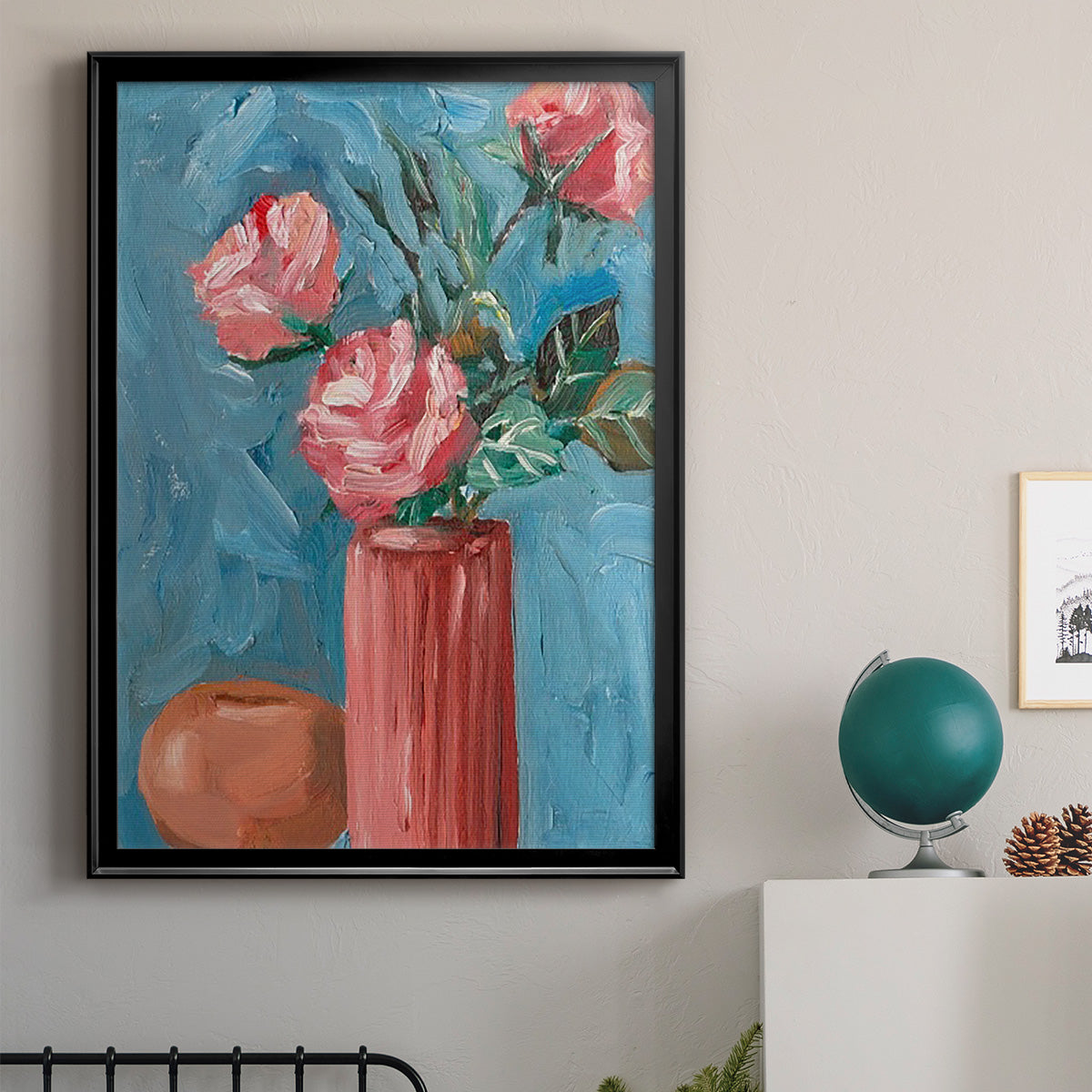 Rosa Blooms II - Modern Framed Canvas Print