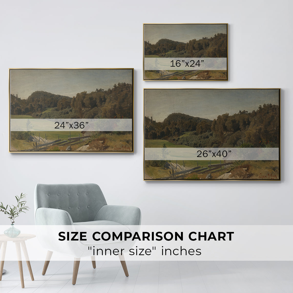 Landscape at Ljan, 1858 - Floater Framed Canvas Print