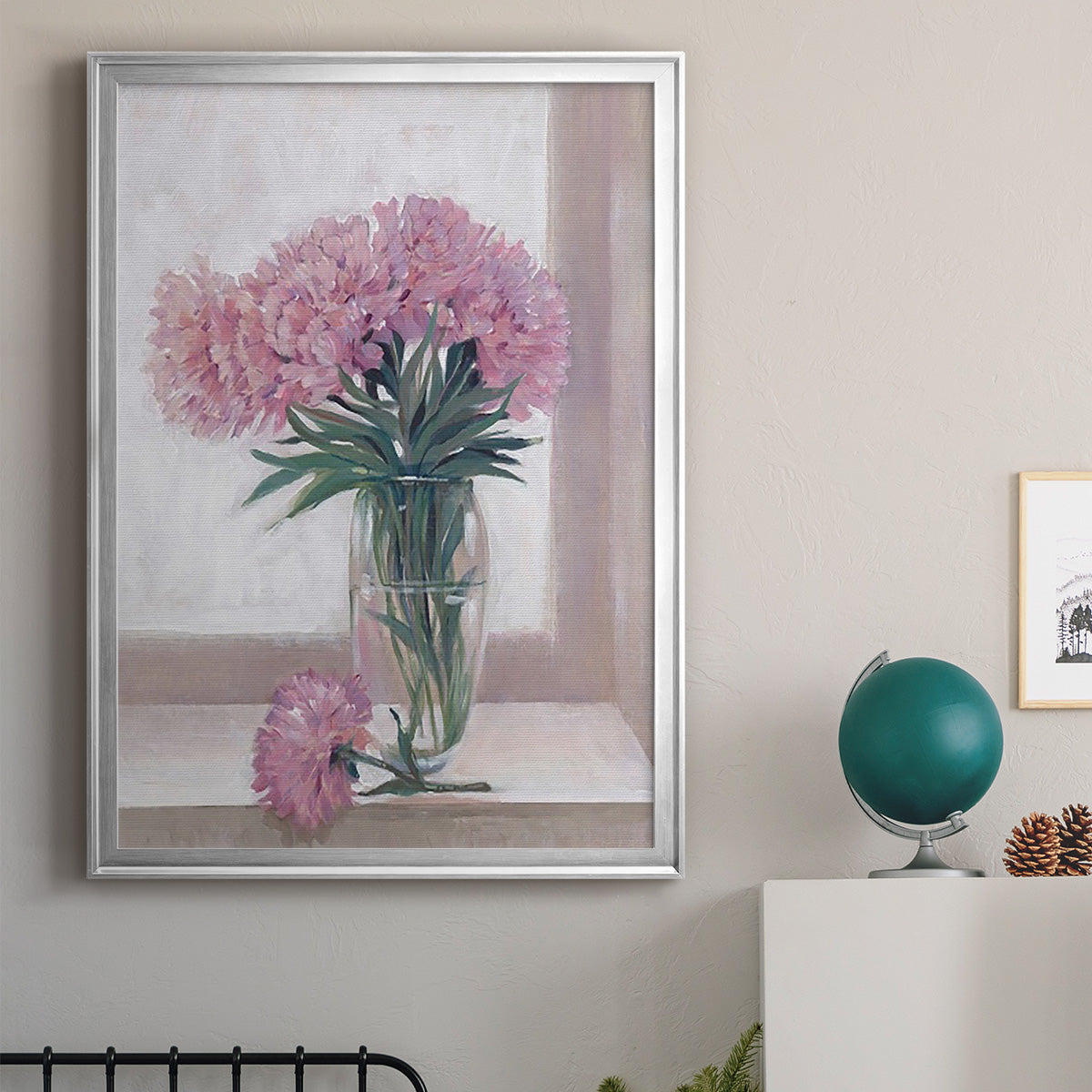 Windowsill Floral I - Modern Framed Canvas Print