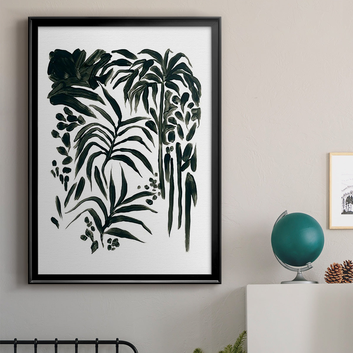 Ink Jungle I - Modern Framed Canvas Print