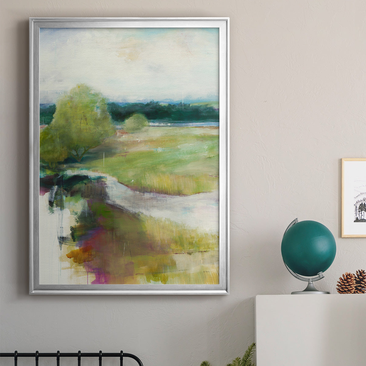 Crossing the Stream - Modern Framed Canvas Print