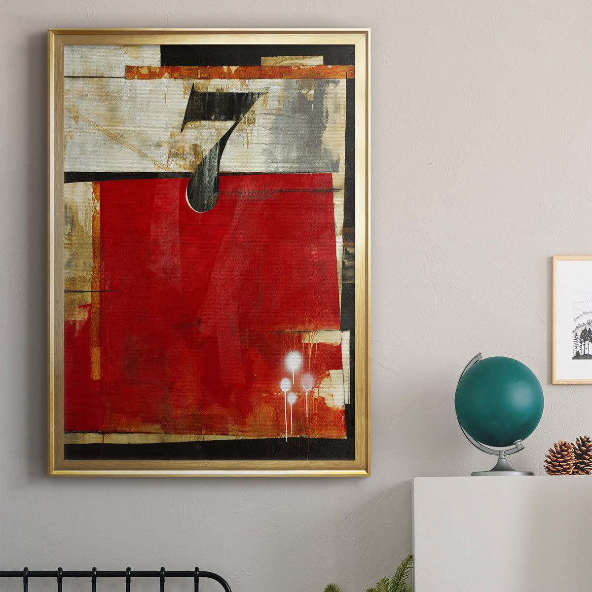 Lucky No. 7 - Modern Framed Canvas Print