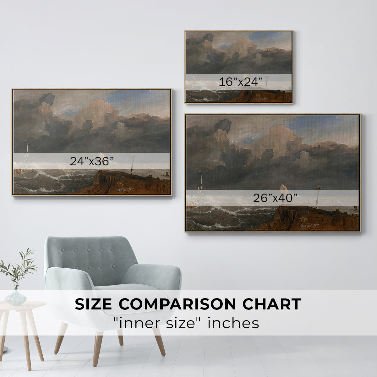 Port Ruysdael, 1827 - Floater Framed Canvas Print