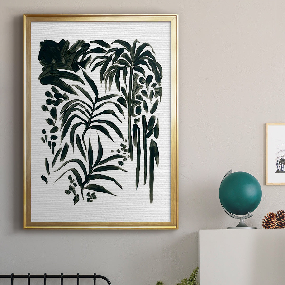 Ink Jungle I - Modern Framed Canvas Print