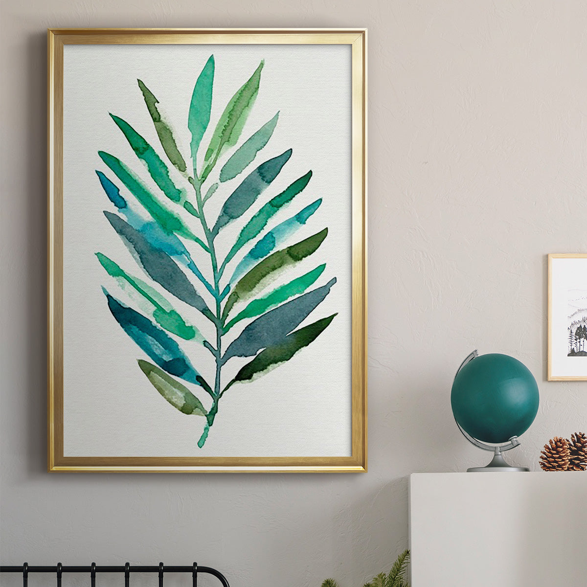 Palm Frond Flow IV - Modern Framed Canvas Print