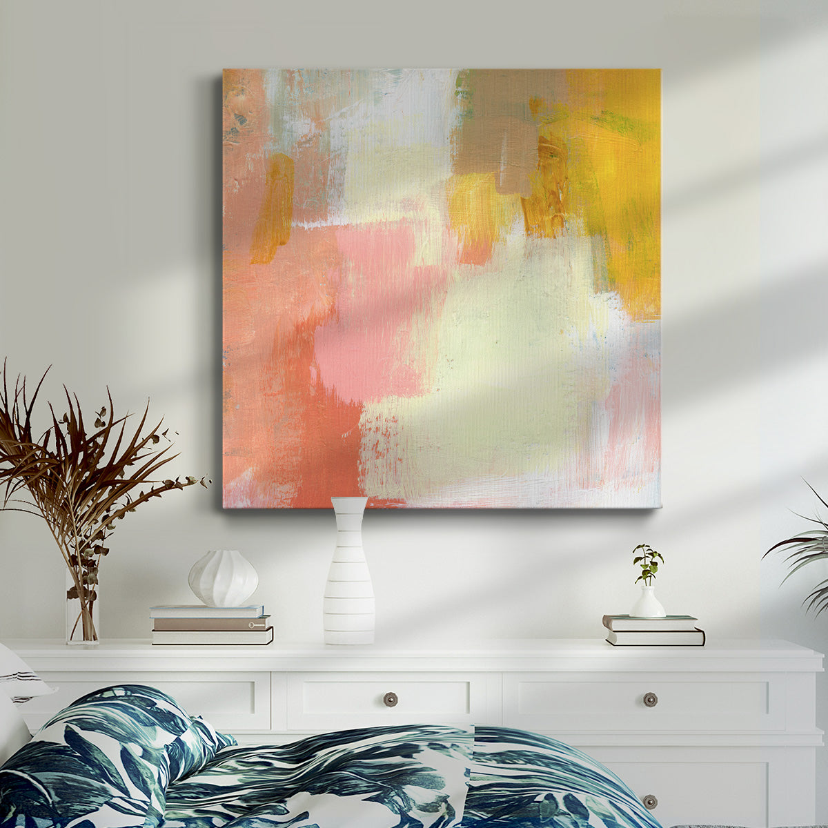 Yellow and Blush I-Premium Gallery Wrapped Canvas - Ready to Hang