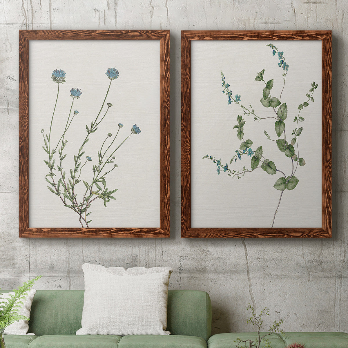 Blue Wispy I - Premium Framed Canvas 2 Piece Set - Ready to Hang