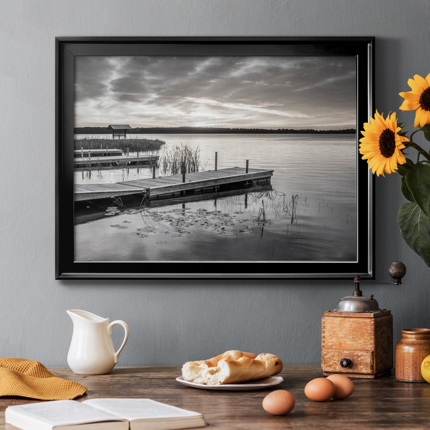 Soft Summer Sunrise - Modern Framed Canvas Print
