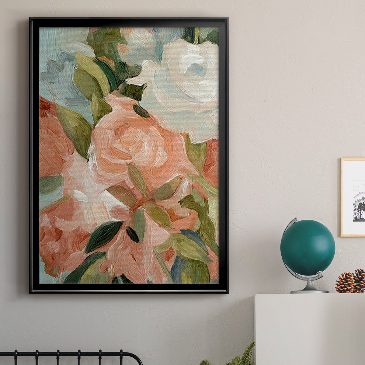 Bouquet Scatter III - Modern Framed Canvas Print