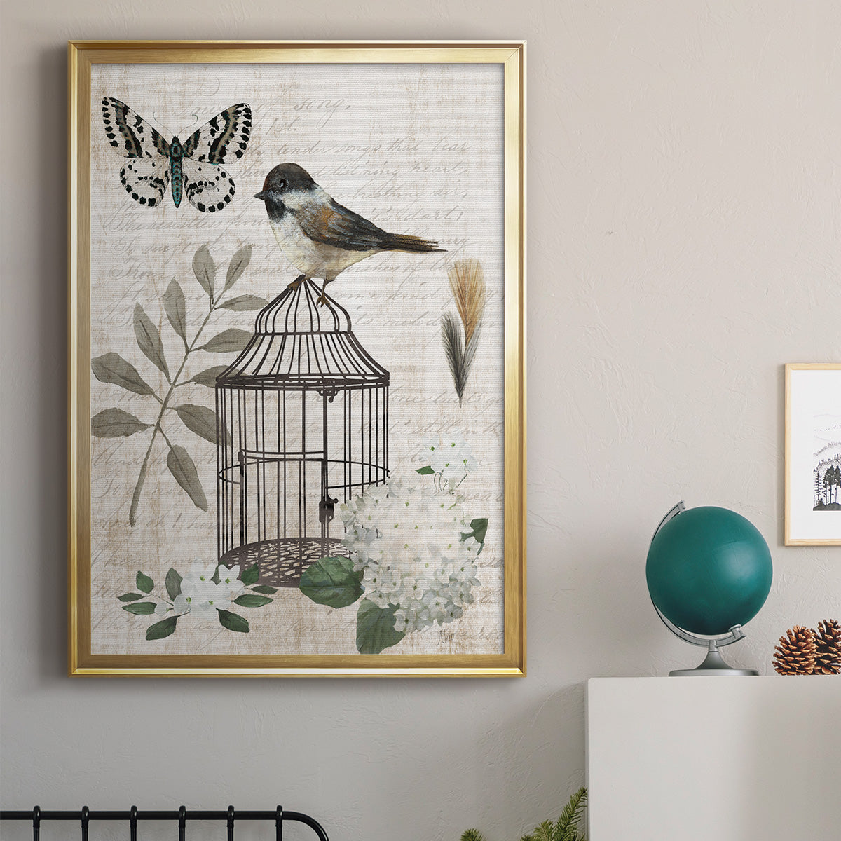 Vintage Menagerie II - Modern Framed Canvas Print