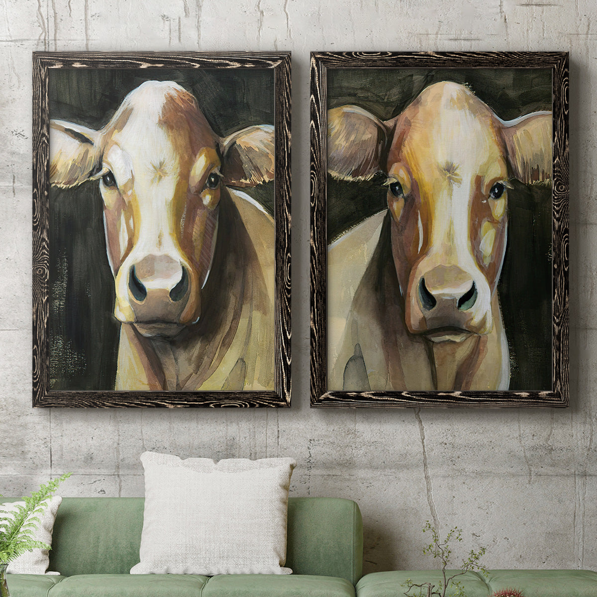 Sweet Eyes I - Premium Framed Canvas 2 Piece Set - Ready to Hang