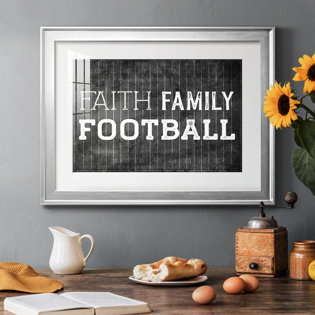 Faith Family Football Premium Framed Print - Ready to Hang