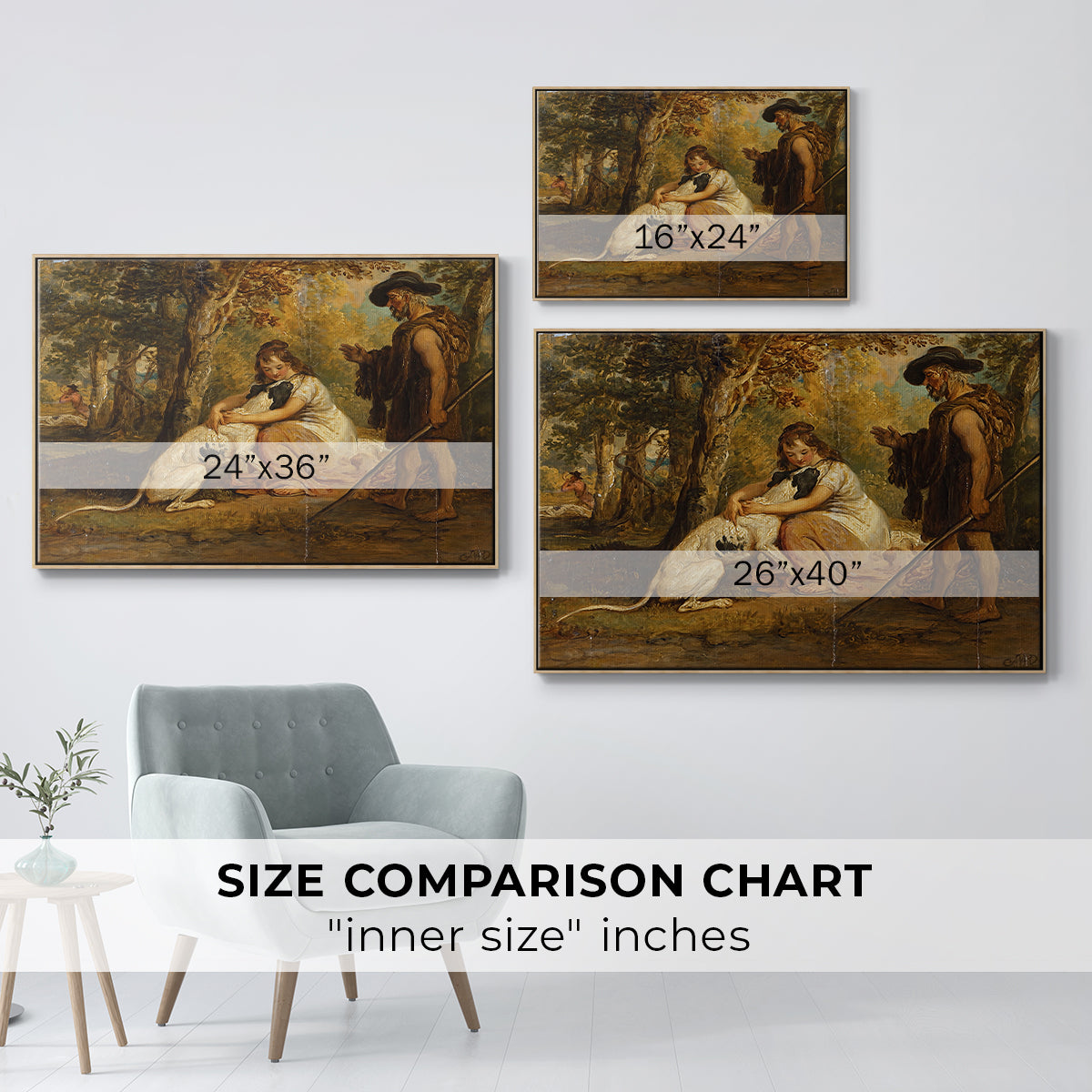 Measure for Measure, or The Biter Bit, 1840 - Floater Framed Canvas Print